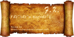 Fülöp Kornél névjegykártya
