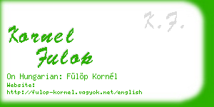 kornel fulop business card
